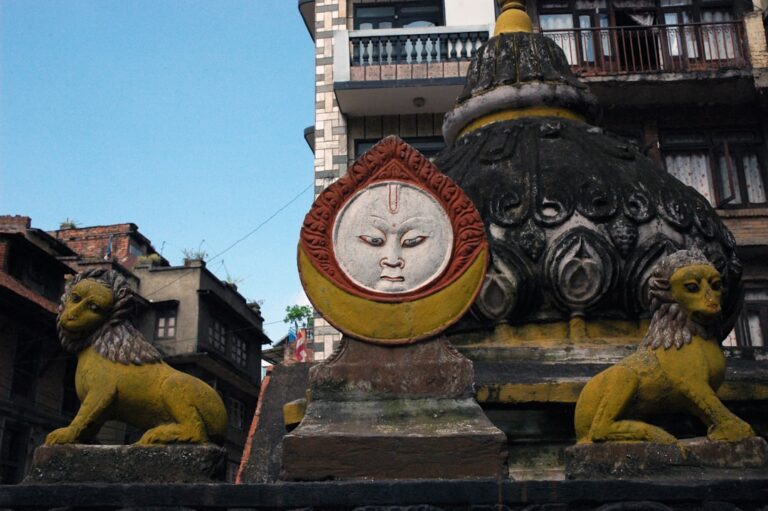 One-Day Walking Tour of Kathmandu: Must-See Highlights β Travel Guide to Kathmandu 50 yellow and gray lion statue scenry