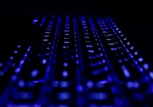 black and blue computer keyboard