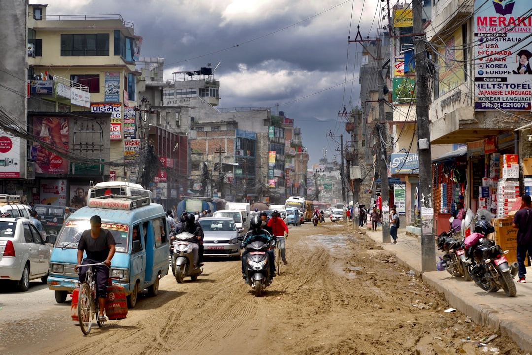 A busy city street filled with lots of traffic